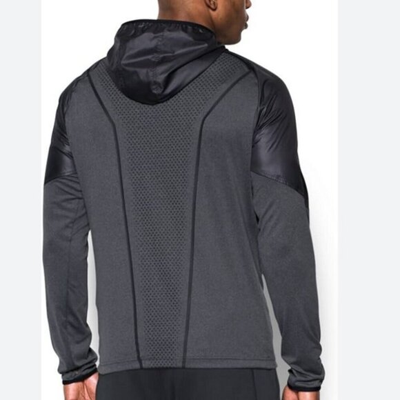 Under Armour UA‎ SuperVent Cold Gear 1/4 Zip Pullover Hoodie Grey Men's sz 2XL - Picture 2 of 10